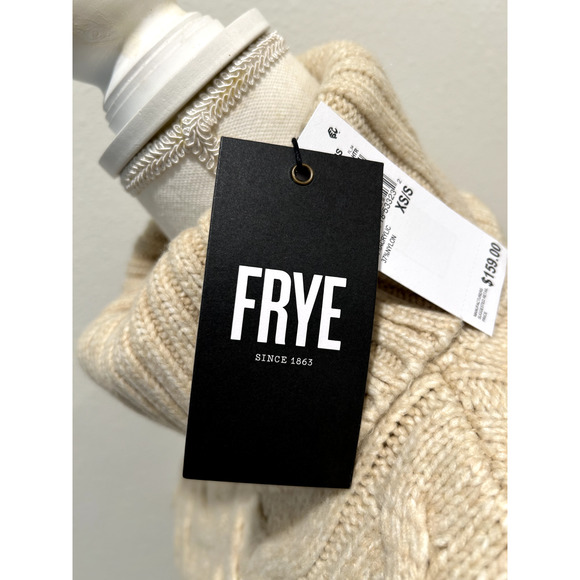 FRYE Women's High-Low Turtleneck Sweater Vest Salt Breeze Color Knit Pullover - Picture 6 of 7